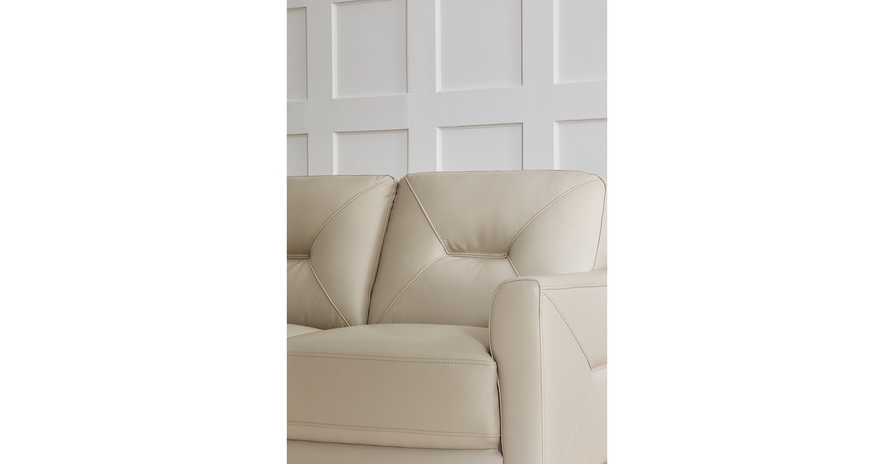 Mavis Leather Sofa Collection, Vanilla White